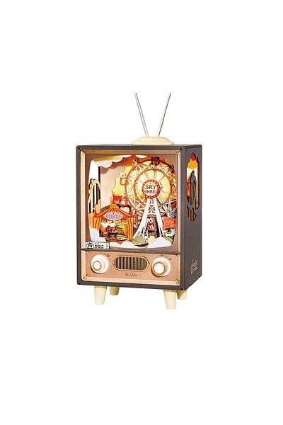 Rolife 3d Mechanical Puzzle, Music Box, Carnival On Tv, 174 Pieces