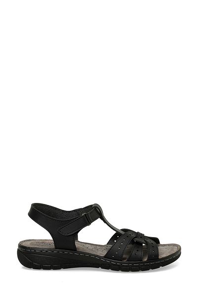 Polaris 158589.Z5Fx Black Women's Flat Sandals