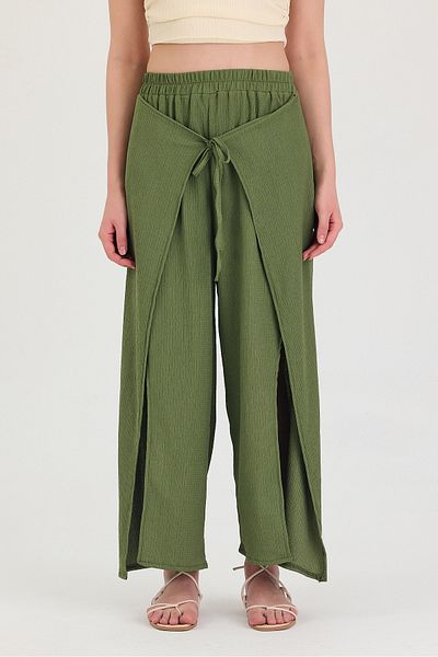 Ceylen Slit Shalwar Trousers with Tie Detail