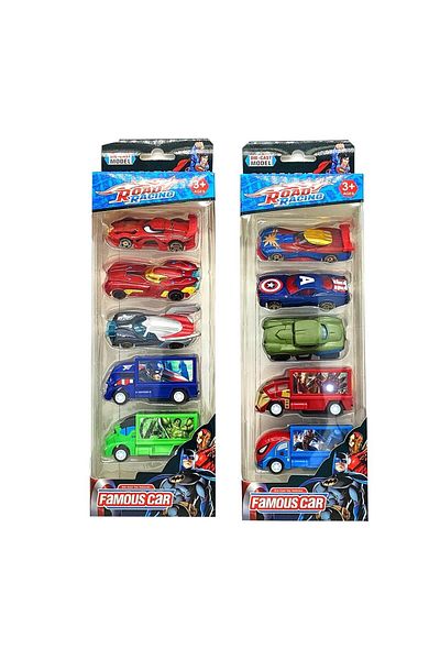 STEM 5 Set Assorted Character Avengers Glide Alloy Cars - 8CM Road Racing Cars - Suitable for Ages 3+