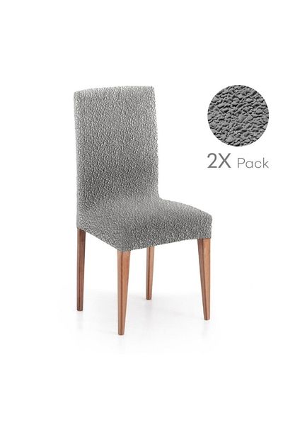 EYSA CONFECTIONES Set of 2 elastic chair covers 40-50cm (seat and backrest), Premium ROC, C/6 Grey