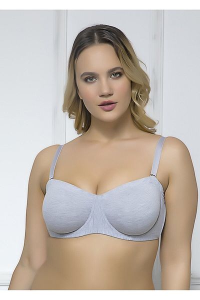MOONLİGHT Women's Gray Cotton Unassisted Bra