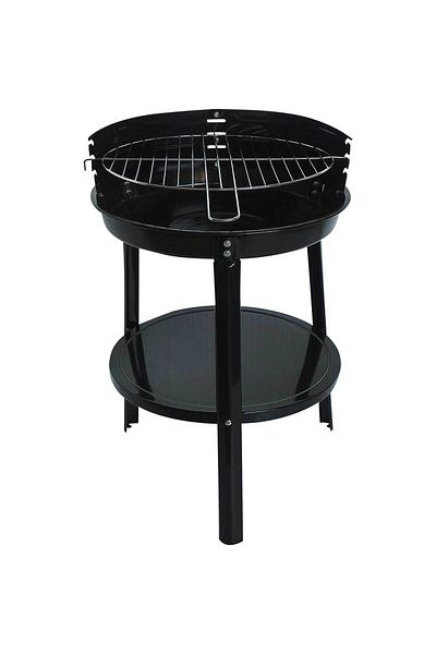 Homelux Gratar rotund, 38 cm, negru/gri, metal