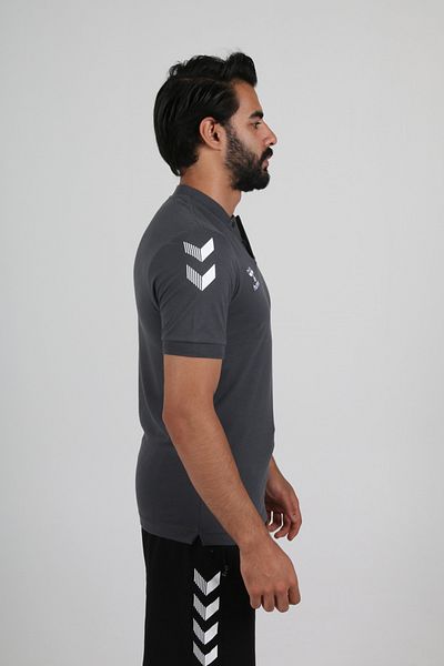 hummel Tff Hakem Armin Cotton Baby Collar T-Shirt Anthracite-M