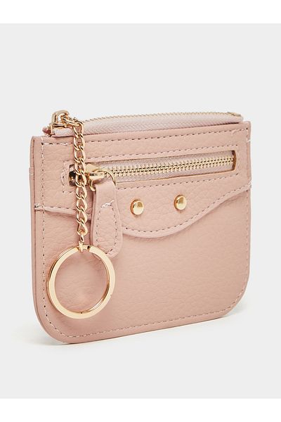 Styli Textured Wallet with Zip Closure