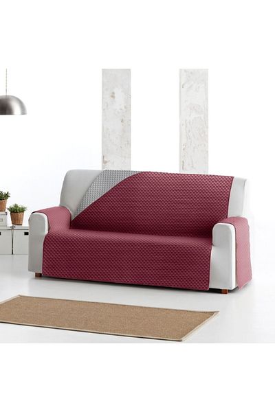 EYSA CONFECTIONES Quilted sofa cover 4-seater 190cm, reversible, Oslo, C/08 Bordeaux/Grey