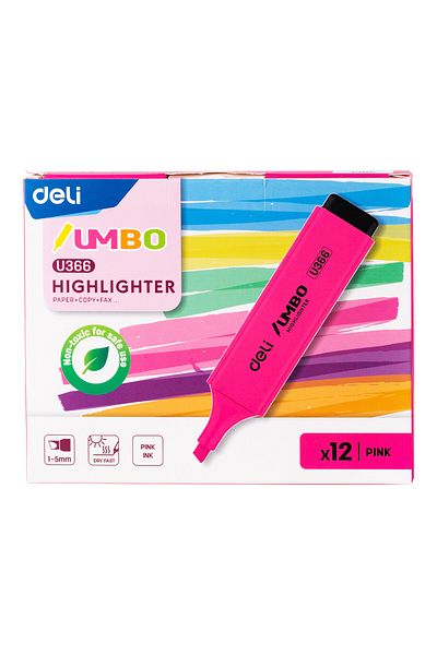 Deli Highlighter PINK EU366-PK