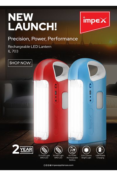 İMPEX Impex Rechargeable LED Lantern IL 703