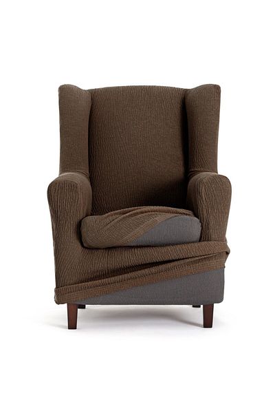 EYSA CONFECTIONES Elastic wing chair cover, Troya, C/7 Brown