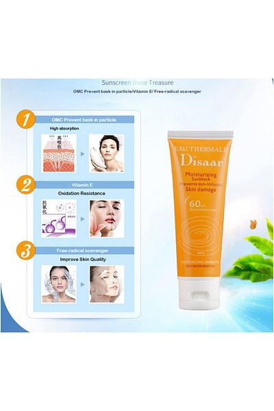 Disaar DISAAR Beauty SPF 60+ Moistening Sunblock Sunscreen Cream For Dry Sensitive Skin 80ml