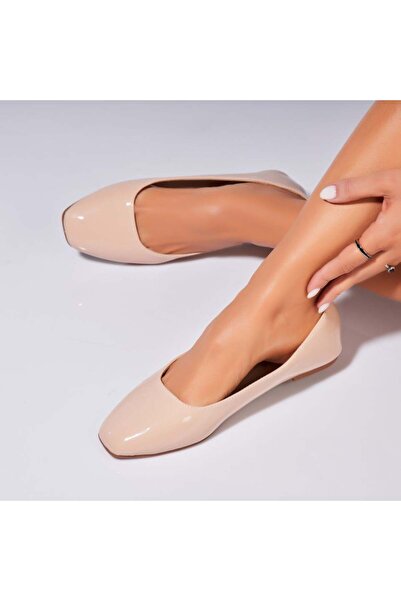 Joana Γυναικείες Μπαλαρίνες Μπεζ Λουστρίνι Masyn