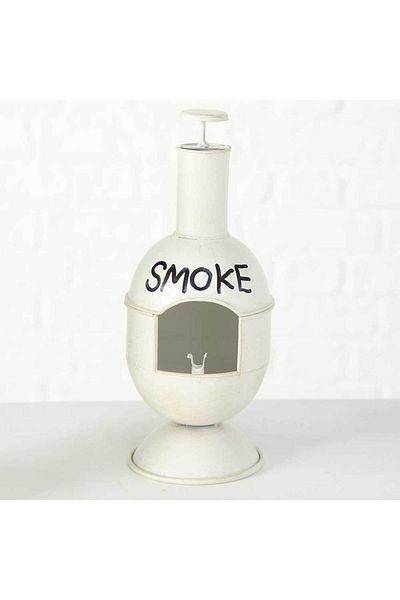 Homelux Outdoor ashtray, h 25 cm, metal, black/white