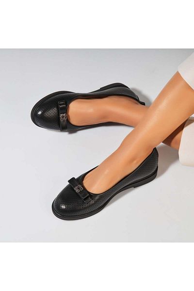 Joana Women's Ballerinas Black Ecological Leather Erilyn