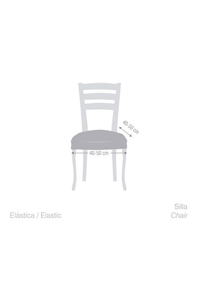 EYSA CONFECTIONES Set of 2 elastic chair covers (seat) jacquard, Iria, C/0 Beige