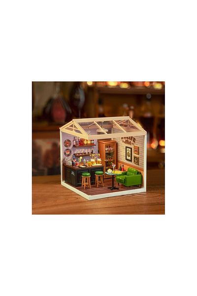 Rolife 3d Puzzle, Diy Leisurely Cheers Bar Mini House, Plastic, , 142 Pieces