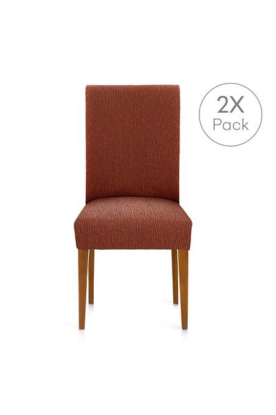 EYSA CONFECTIONES Set of 2 elastic chair covers (seat+back), Troya, C/9 Brick