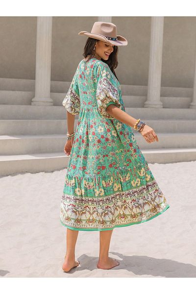 Russty Dustty By Styli Floral A-Line Midi Dress
