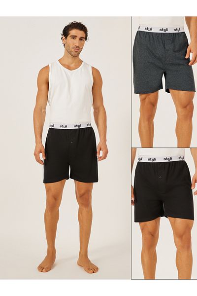 Styli Pack of 2 - Knitted Boxer With Elasticated Waistband