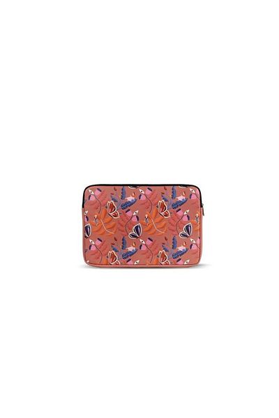 dellel Gemusterte rosa Laptophülle, bedrucktes veganes Leder, 4 mm Schutzpolsterung, strapazierfähige Hülle