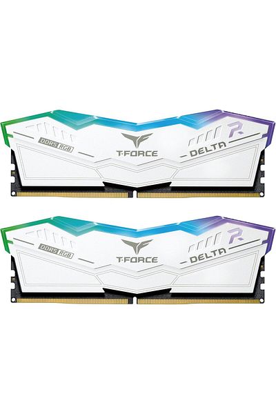 T-Force Delta RGB 64GB (32GB x 2) DDR5-6000 CL38 White PC Memory RAM