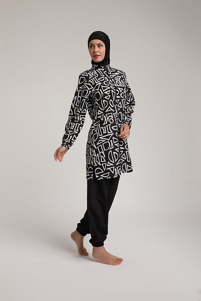 Chelly Women's Zippered Full Covered Hijab Swimsuit t 5410 T5415