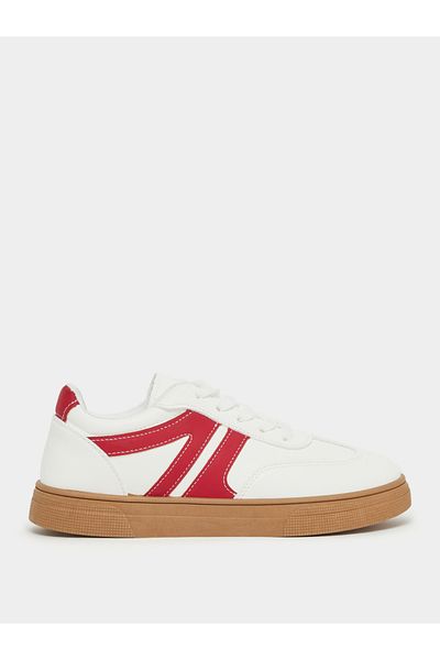Styli Contrast Trim Round Toe Lace-Up Sneakers
