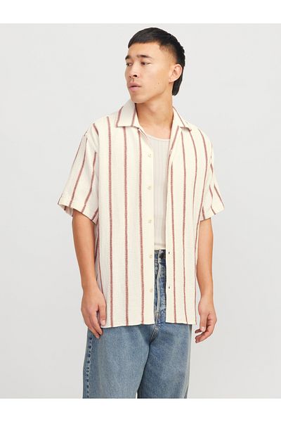 Jack & Jones Striped Resort Collar Regular Fit Shirt