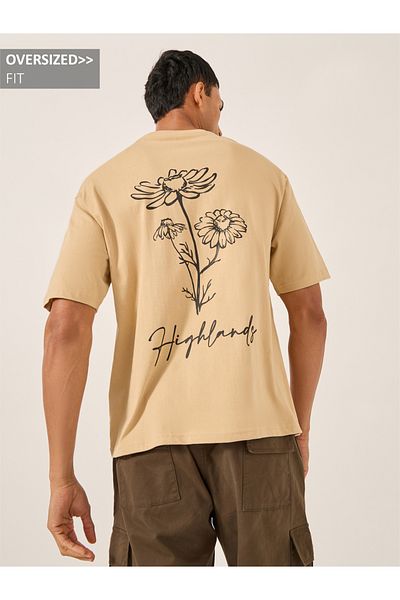 Styli Graphic Print Round Neck Oversized T-Shirt