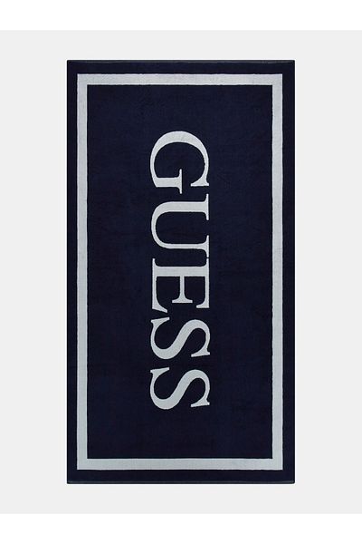 Guess Women's Navy Blue Logo Beach Towel