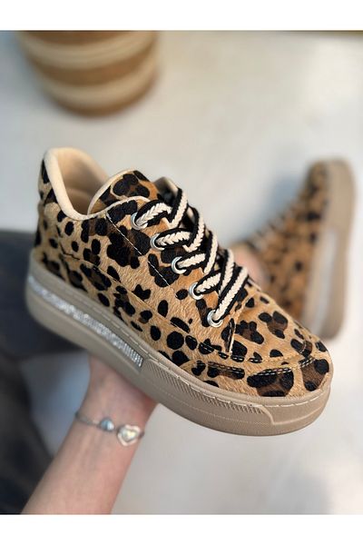 Nstil Pantofi de damă cu toc gros, cu model de leopard, cu vârf oval, F70