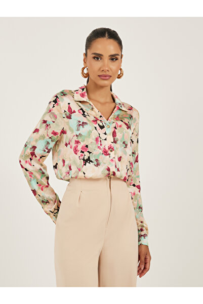 Styli قميص بقصّة عادية بطبعة زهور