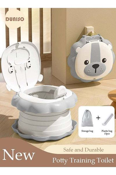 Generic Children's Foldable Potty Training Toilet Car Potty With Storage Bag Camping Portable Toilet