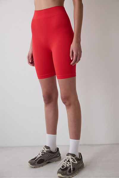 Penti Red High Waist Seamless Seamless Biker Short Leggings