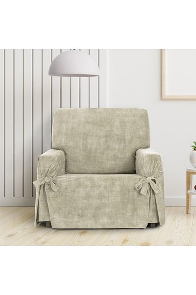 EYSA CONFECTIONES Universal velvet armchair cover, Turin, C1 Ecru