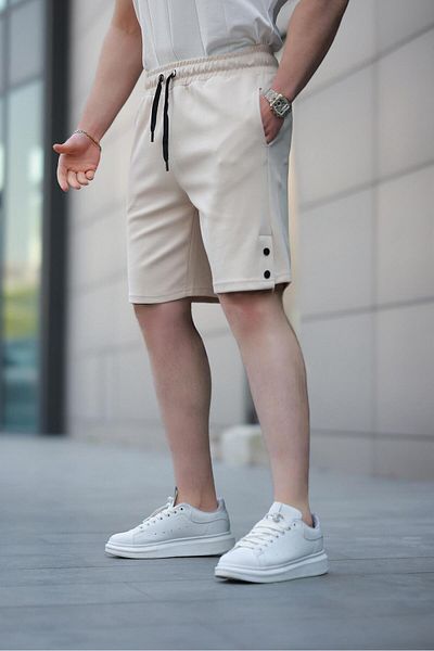 Madmext Pantaloni scurți de bază bej pentru bărbați E6567
