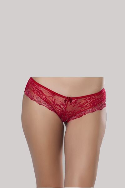 MOONLİGHT Red Lace Transparent Women's String
