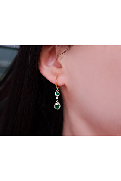 Sirius Pırlanta Zümrüt ve Pırlanta Taşlı Belladore Küpe 0605E0027