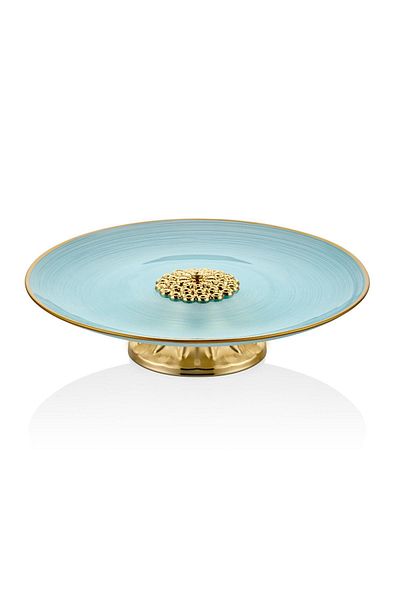 SETABIANCA Metal Leg Service Plate Blue 21*21*5.5 cm
