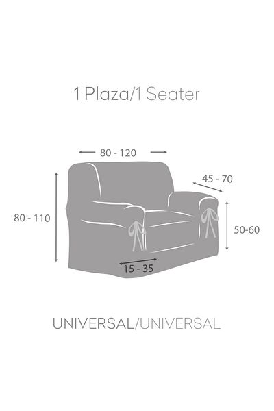 EYSA CONFECTIONES Universal velvet armchair cover, Turin, C11-1 Brown