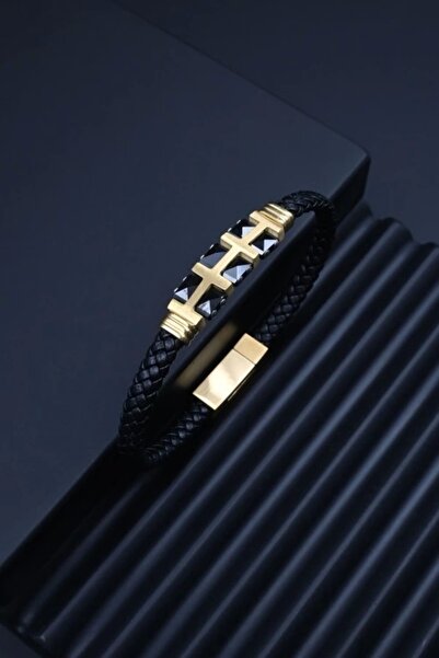 FERRO Sarı ve Siyah Çelik Takı FRJ10059-B