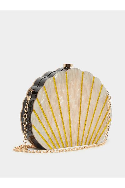Styli Shell Shape Clutch with Chain Strap