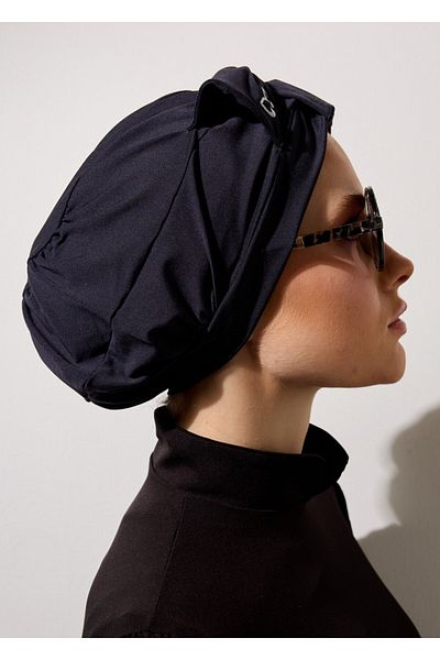 Mayovera Hijab Bonnet - Navy Blue with Bow