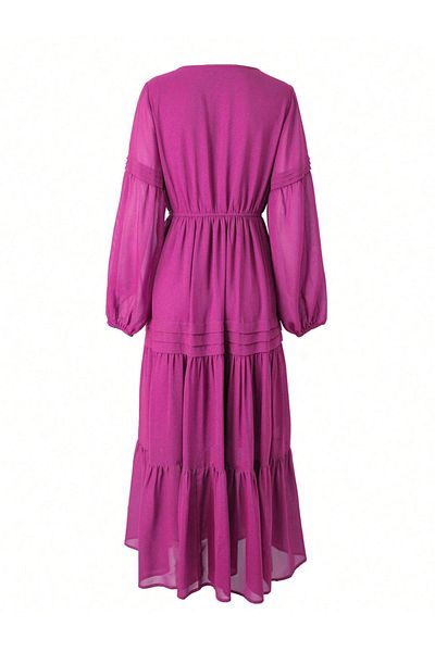 Russty Dustty By Styli A-Line Long Sleeve Maxi Dress