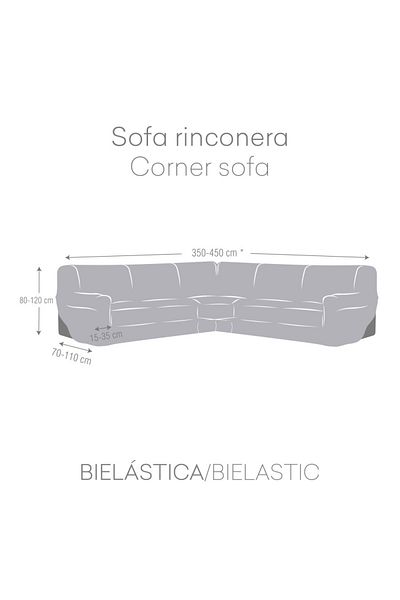 EYSA CONFECTIONES Bi-elastic corner cover 350-450cm, Premium ROC, C/6 grey