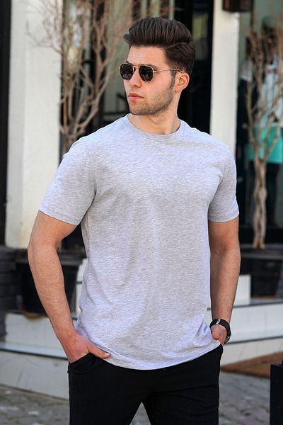 Madmext Graues Herren-T-Shirt Modell Nr: 4951