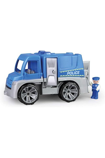 LENA Plastic police truck for children with opening doors and included Truxx figure, +2 years