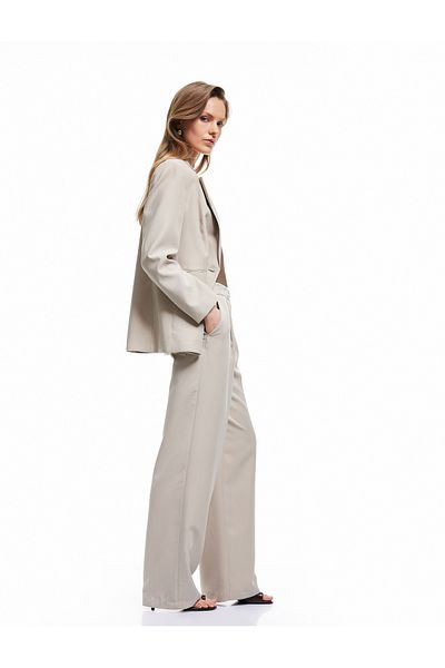 Koton Modal Fabric Blended Pleat Detailed Pocket Wide Leg Pants