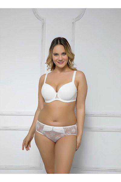 MOONLİGHT Women's Ecru Lace Detailed Unassisted Bra