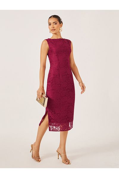 Styli Lace Sleeveless Bodycon Midi Dress