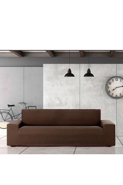 EYSA CONFECTIONES Elastic sofa cover 4 seats, Troya, C/7 brown